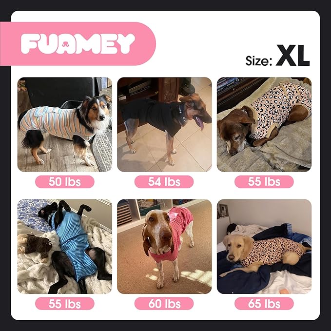 FUAMEY Recovery Suit for Dogs After Surgery,Soft Breathable Dog Bodysuit E-Collar & Cone Alternative Surgical Suit,Male Female Dog Neuter Spay Suits Anti Licking Wounds Onesie Pink Tie Dye XL