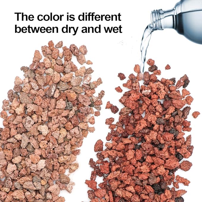 TOYPOPOR Red Lava Accent Rocks Outdoor Decorative Stones for Craft Projects, Vase Fillers, Succulents, Cactus Pots, Terrarium Plants 2.2LB