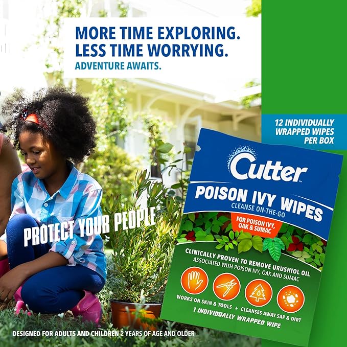 Poison Ivy Wipes, On-the-Go Cleansing for Poison Ivy, Oak & Sumac, 12 Wipes