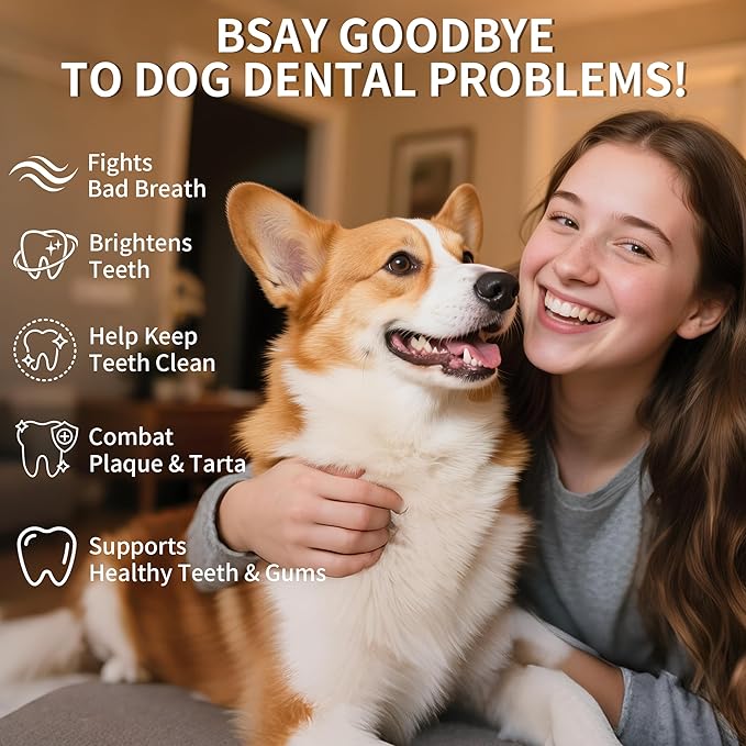 2 Pack Dog Dental Powder, Dog Teeth Cleaning Powder with Natural Herbal Blend & Postbiotics, Dental Powder for Dogs Teeth, Targets Tartar & Reduces Plaque & Bad Breath for Dogs & Cats, Mint -150Grams