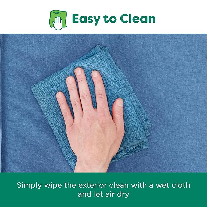 FurHaven Cooling Dog Bed – Medium Foam Mattress for Joint Pain Relief, Waterproof Liner, Removable Washable Cover, Durable for Outdoor Use, Deluxe Grid Indoor/Outdoor Bed – Blue, Medium