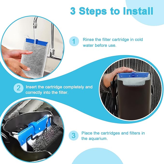 16 Pack Large Replacement Filter Cartridges Compatible with Tetra Whisper Bio-Bag Filters Large Aquarium Filter Cartridges for Whisper 20i/40i IQ20/30/45/60