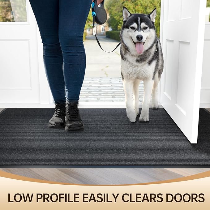 Front Door Mat Outside Entrance, 96" x 48" Sturdy Indoor Outdoor Mats for Entryway, Low Profile Welcome Doormat for Home Entrance, Non Slip Shoe Scraper Mat, Ideal for High Traffic Area