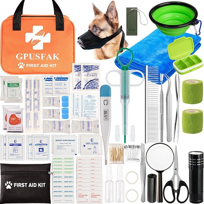 Dog First Aid Kit - Pet First Aid Kit for Dogs and Cats Pet First Aid Supplies for Car Traveling Home