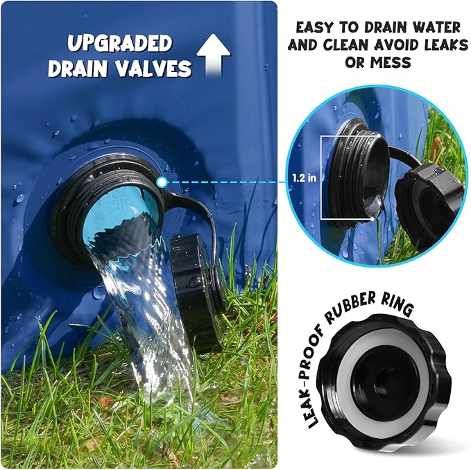 Furrybaby Dog Pool, Kiddie Pool with Hard Plastic Foldable Dog Bath Tub Portable for Dogs, Kids and Pet Swimming (Navy 39'') Indoor and Outdoor