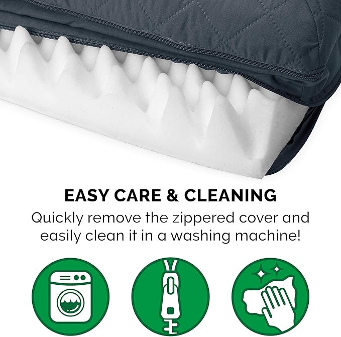 Furhaven Orthopedic Dog Bed for Medium/Small Dogs w/ Removable Bolsters & Washable Cover, For Dogs Up to 35 lbs - Quilted Sofa - Iron Gray, Medium