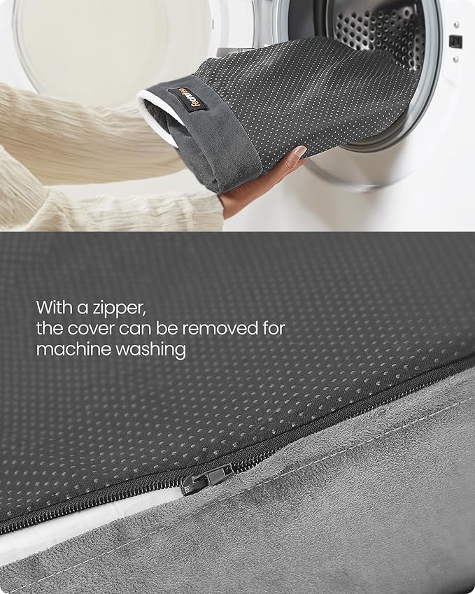 Feandrea Dog Bed, Orthopedic Large Waterproof Bed, Removable Washable Cover Dog Sofa with Non-Slip Bottom, Raised Edges, 42 x 32 x 8 Inches, Light Gray UPGW077G02V1