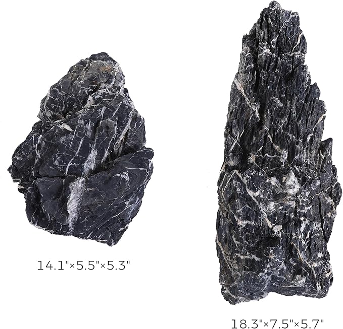 14-16 Inches Natural Seiryu Stone 2 PCS Ultra Large Aquarium Rocks for Aquascaping, Aquarium Landscaping, Terrariums, Fish Tank Decoration, Vivariums, Paludarium, Amphibian Enclosures