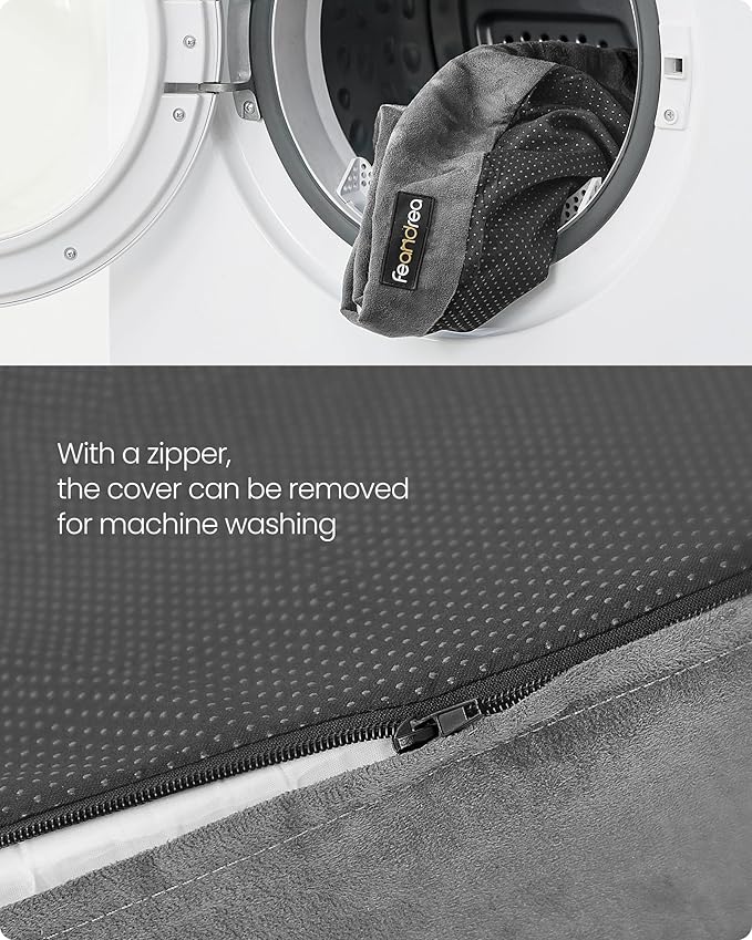 Feandrea Orthopedic Dog Bed, Large Dog Bed Waterproof, Removable Washable Cover Sofa with Non-Slip Bottom, Raised Edges, 36 x 28 x 8 Inches, Light Gray UPGW067G02