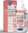 Pure Wild Alaskan Salmon Oil for Dogs - 8 oz. Pump Cap - Toxin Free Dog Fish Oil Rich in Omega-3 and 6, Vitamin D, EPA, and DHA for Healthy Skin and Coat - Pink, COHO, and Sockeye Salmon