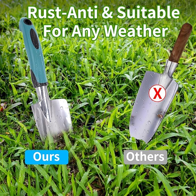 Garden Tool Set 9 PCS, Heavy Duty Gardening Hand Tools for Women, Durability Garden Tool Bag, Rust-Proof Aluminum Gardening Supplies, Ideal Gifts for Women and Men