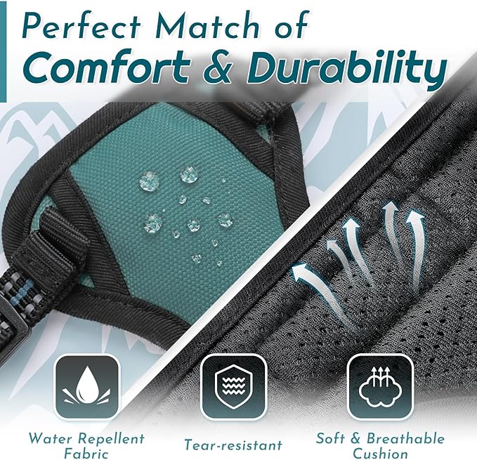 Eagloo Small Dog Harness No Pull, Service Vest with Reflective Strips and Control Handle, Adjustable and Comfortable for Walking, No Choke Pet Harness with 2 Metal Rings, Dark Green, XS