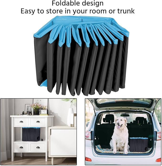 Yaheetech Dog Pet Bath Pool Foldable Hard Plastic Doggie Duck Swimming Pool Collapsible PVC Outdoor Bathing Tub Dog Pools for Large Small Dogs-47 x 11.8 inch,L,Black