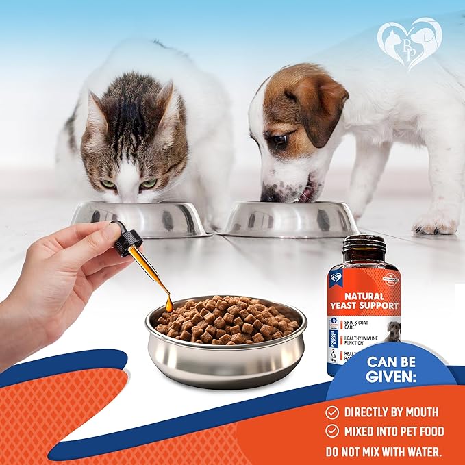 Natural Cats & Dogs Yeast Infection Anti Itch Treatment - Itchy Ears, Skin & Allergy Symptoms Relief - Reduces Inflammation & Relieves Irritation - Herbal Medicine Supplement Drops