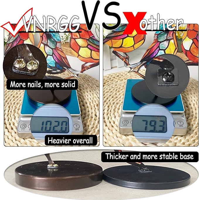 2Birds on a Branch, Metal Desktop Plane Shape Decorations, Home Bird Decorations for Office, Window, Aviary, Garden, Gifts for Bird Lovers, Boxed Set.