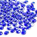 1 LB Blue Glass Marbles, Mini Flat Glass Beads~150 PCS for Vase Fillers, Floral Bottom Mancala Gems Pebbles Fish Tank Rocks for Table Aquarium,Home Decor Art Craft Supplies(0.5"~0.7")