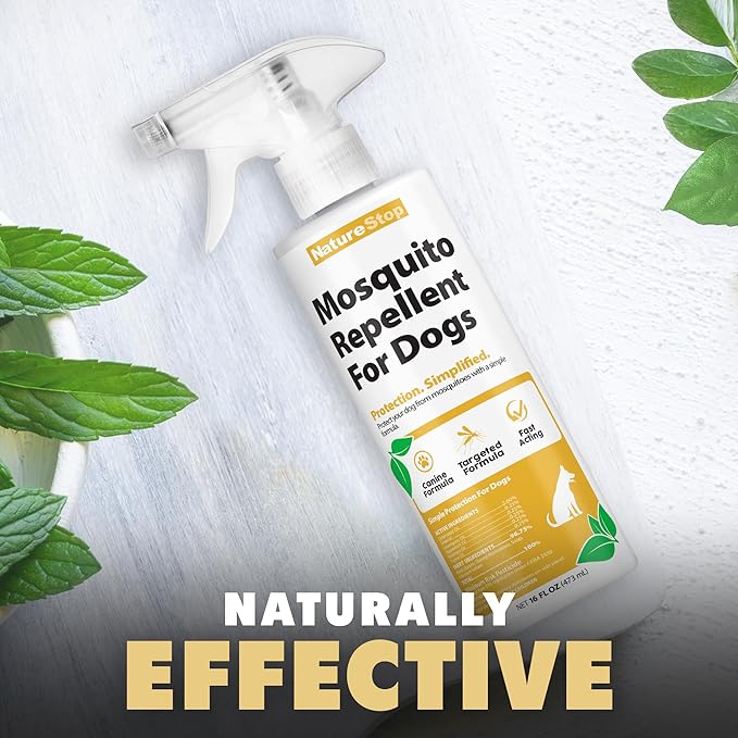 Mosquito Repellent Spray for Dogs, DEET-Free & Pet-Safe Bug Spray for Outdoor Protection, 16 oz (475mL)