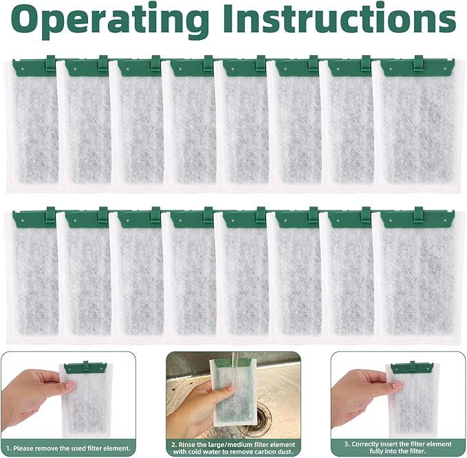 16pcs Medium Replacement Filter Cartridges Compatible with Tetra Whisper Bio-Bag, Fish Tank Parts Accessories for 10i IQ10 PF10 ReptoFilter, 5-10 Gallon Aquarium Filter Cartridges