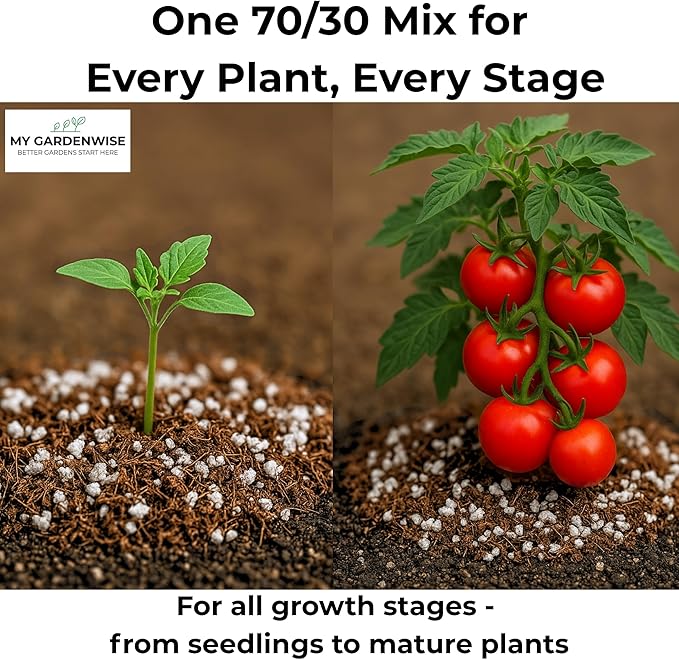 Coco Perlite - Coco Coir Perlite Mix - 70/30 Growing Media - Hydroponic, Indoor & Outdoor, Grow Bags & House Plants (15 quarts - 0.5 cu ft)