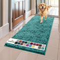 Muddy Mat® Original Dog Door Mat for Muddy Paws, Super Absorbent Microfiber, Non-Slip Washable Pet Rug, Quick Dry Chenille Entryway Carpet, Machine Washable Indoor Outdoor mat, Teal 24"x60"