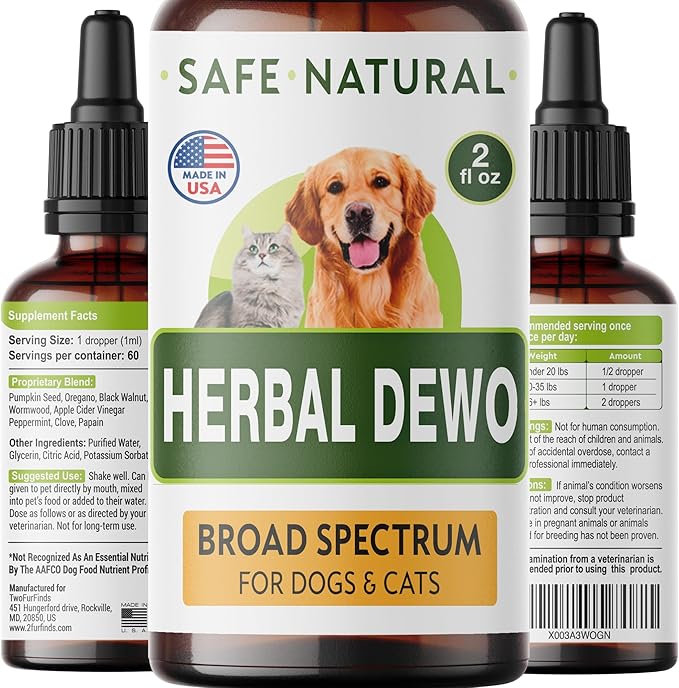Liquid Herbal Cleanse for Cats and Dogs - Homeopathic Control for Pets of All Breeds and Sizes - Puppy and Kitten - USA-Sourced Ingredients - Preventative or Reactive - 2oz