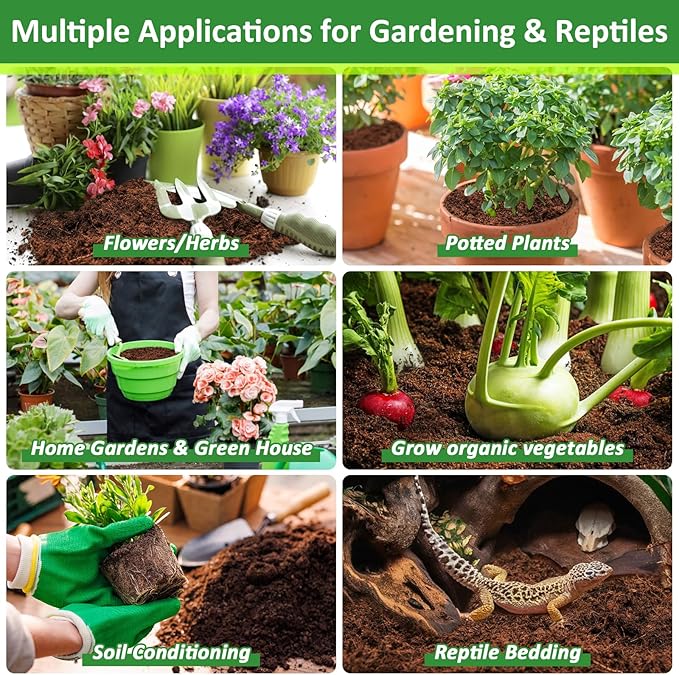 Legigo 12 Pack Premium Coco Coir Brick for Plants- 100% Organic Compressed Coconut Coir Bricks Starting Mix, Coco Coir Fiber Coconut Husk for Planting, Gardening, Potting Soil Substrate, Herbs