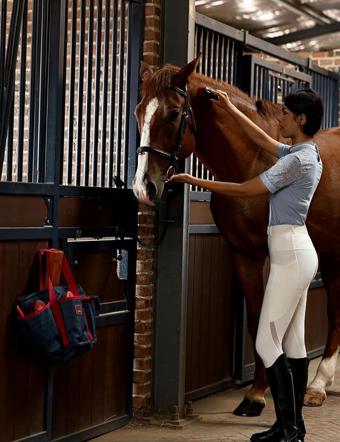 11PCS Horse Grooming Kit Curry Comb Sweat Scraper Horse Bathing Supplies Grooming Tools with Storage Bag Shadowberry