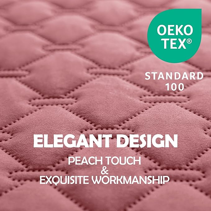 gogobunny 3X Stronger Waterproof Pet Blanket, Scratch Proof Furniture Protector for Dogs Cats, Reversible Cover 82x82 Inch, Dark Pink/Light Pink