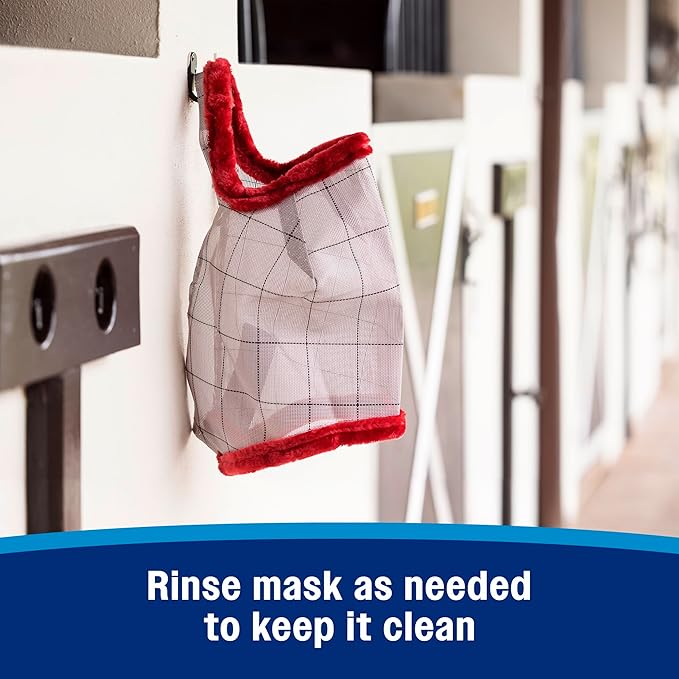 Farnam SuperMask II Fly Mask Without Ears for Smaller Horses or Arabian Horses,Full Face Coverage & Eye Protection from Insect Pests, Structured Classic Mesh with Plush Trim,Small Horse/Arabian Size