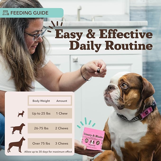 Natural Dog Company Cranberry Supplement for Dogs - Urinary & Bladder Support - D-Mannose for Dog Promotes Bladder Health - Turkey Flavor - Dog UTI Incontinence Supplement - 90 Soft Chews