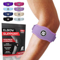Sleeve Stars Tennis Elbow Brace for Women - Adjustable Tennis Elbow Strap, Golfers Elbow Brace for Men, Counterforce Brace for Tendonitis Relief, Fits 9"-23" (Single/Light Purple)