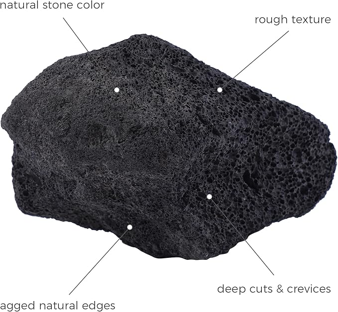 2-8 Inches Large Natural Black Lava Rock 5 PCS Aquarium Rocks for Aquascaping, Aquarium Landscaping, Terrariums, Fish Tank Decoration, Vivariums, Paludarium, Reptile and Amphibian Enclosures
