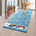 Muddy Mat® Original Dog Door Mat for Muddy Paws, Super Absorbent Microfiber, Non-Slip Washable Pet Rug, Quick Dry Chenille Entryway Carpet, Machine Washable Indoor Outdoor mat, Sky Blue 24"x60"