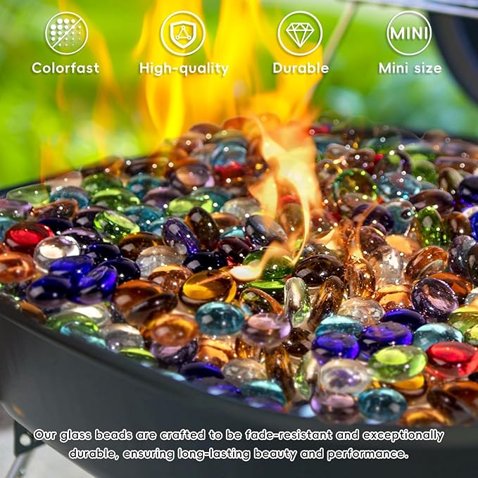 1 LB Red Glass Marbles, Mini Flat Glass Beads~150 PCS for Vase Fillers, Floral Bottom Mancala Gems Pebbles Fish Tank Rocks for Table Aquarium,Home Decor Art Craft Supplies(0.5"~0.7")