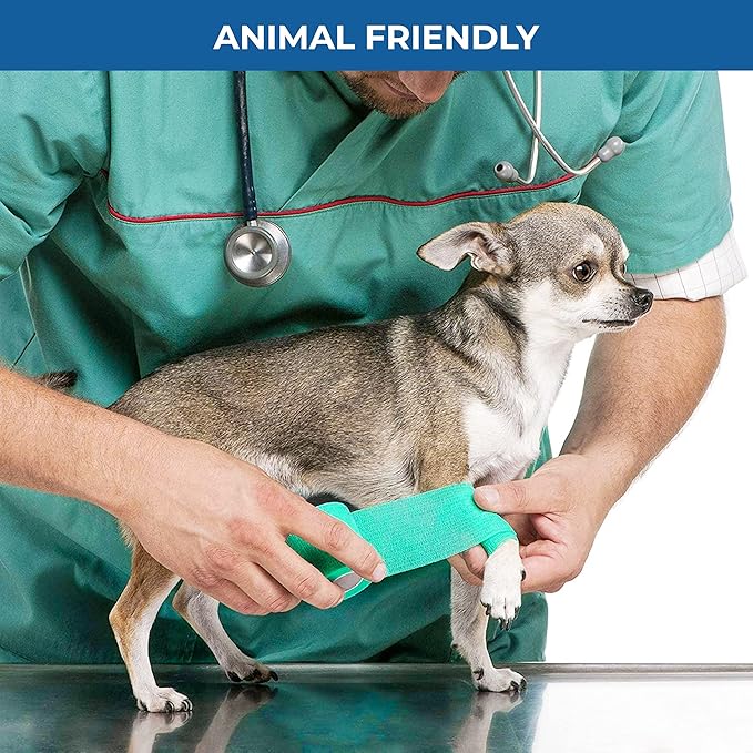 Self Adhesive Bandage Wrap - Pack of 12 Assorted Colors, Non-Woven, Breathable & Water-Resistant Vet Wrap for First Aid, Sports Injury, Body Sprains, & Pets (2 Inch Multicolor - 12 Pack)