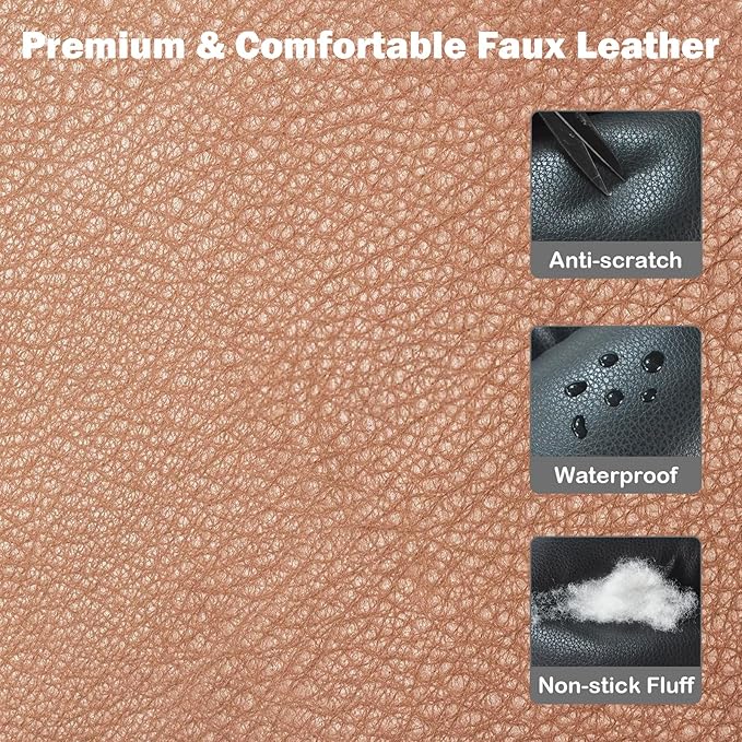 2 and 1 Center Console Dog Car Seat & Carrier for Small Dogs, Large Leather Dog Car Bed with Storage Pocket, Waterproof PVC Leather Seat Travel Bed for Front & Back Seat, Clip-On Safety Leash