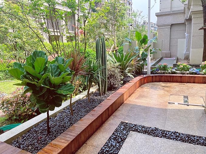 2 lbs Black Pebbles for Indoor Plants, 1-2 Inch Decorative River Rocks for Planters, Landscaping Stones, Vase Fillers and Outdoor Garden