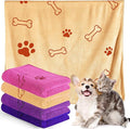 Chumia 4 Pcs Dog Towels for Drying Dog Puppy Bulk Microfiber Absorbent Paw Towel Pet Bathing Supplies Quick Drying for Medium Cats Pets Shower(24 x 40 Inch,Dark Purple,Purple,Pink,Yellow)