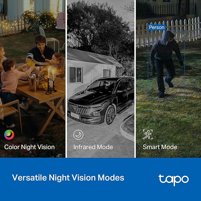 Tapo 2K 3MP Pan/Tilt Indoor/Outdoor Security Camera, Free Person/Baby Cry Detect & Motion Track, 360° Pan, Color Night Vision, SD/Cloud Storage, Works w/Alexa & Google Home, HybridCam 360, Black