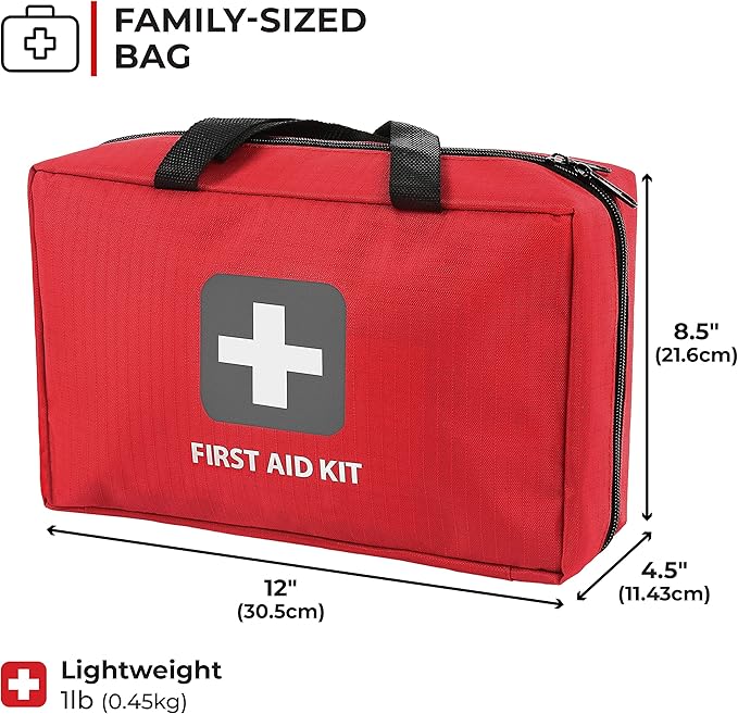 First Aid Kit – 291 Pieces of First Aid Supplies | Hospital Grade Medical Supplies for Emergency and Survival Situations | Ideal for Home, Car, Trucks, Camping, Hiking, Travel, Sports, Pets, Hunting