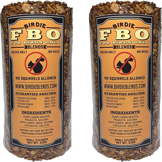 FBO: for Birds Only Wild Bird Seed 4" Cylinders - Squirrels Don't Like It! (2 - 4" Cylinders)