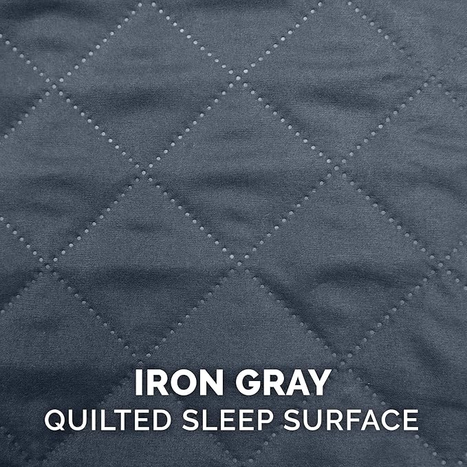 Furhaven Cooling Gel Dog Bed for Large Dogs w/ Removable Bolsters & Washable Cover, For Dogs Up to 125 lbs - Quilted Sofa - Iron Gray, Jumbo Plus/XXL