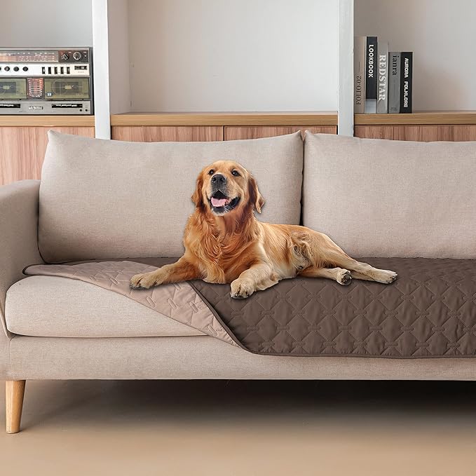 gogobunny 100% Double Sided Waterproof Dog Blanket Soft Pet Bed Cover Reversible Protect Furniture Couch Sofa Car for Puppy Cat Kids (Dark Chocolate/Light Chocolate, 30x80 Inch (Pack of 1))