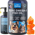 Fish Oil for Dogs and Cats - Skin and Coat Support Supplement for Pets - Omega 3 6 9 Fatty Acids - Itchy Skin, Shedding, Immunity, Joint - EPA DHA - Wild Caught Salmon and Pollock Food Topper