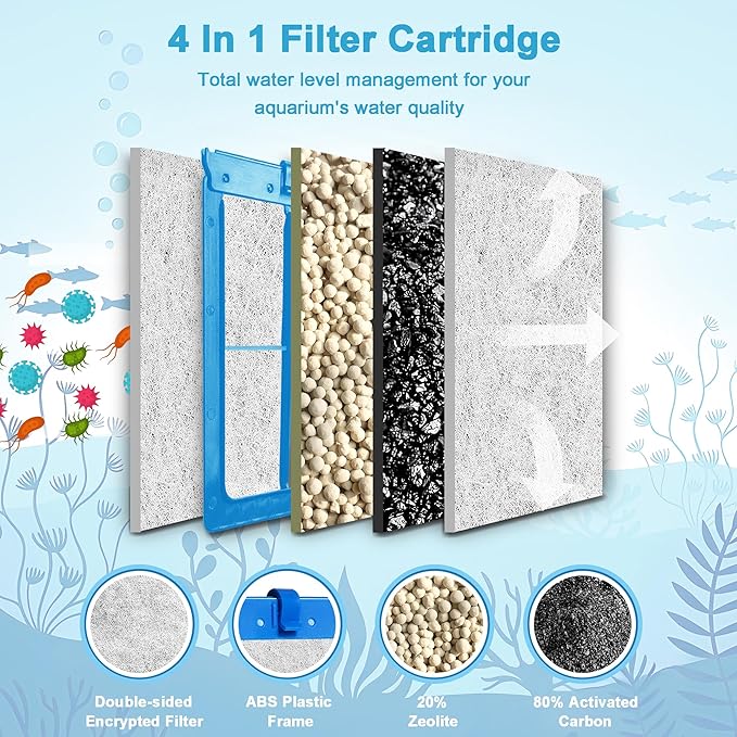 12 Pack Large Replacement Filter Cartridges Compatible with Tetra Whisper Bio-Bag Filters Large Aquarium Filter Cartridges for Whisper 20i/40i IQ20/30/45/60 PF20/30/40/60 Power Filters