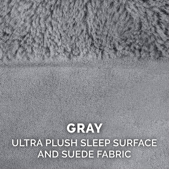 Furhaven Orthopedic Dog Bed for Large Dogs w/ Removable Bolsters & Washable Cover, For Dogs Up to 95 lbs - Plush & Suede Sofa - Gray, Jumbo/XL