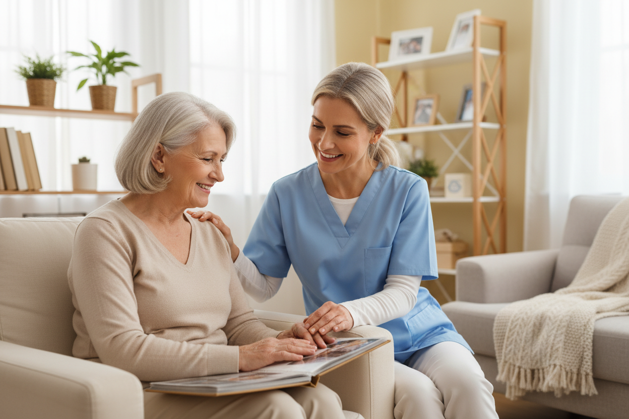 Senior Care with real image